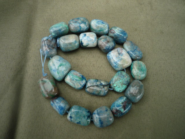 Papagoite and Ajoite Beads return to a state of grace, connection to higher dimensions, transmutatation of sorrow, crystallization of consciousness beyond the body 4186